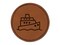 Cruise Ship Yacht Travel Boat Round Iron-On Engraved Faux Leather Patch Applique - 2.5"